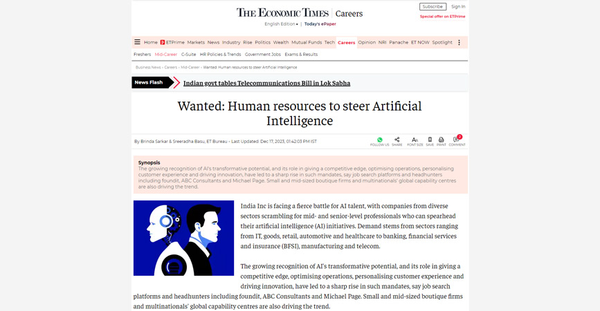 Wanted: Human resources to steer Artificial Intelligence