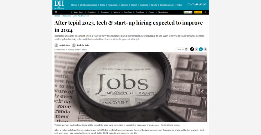After tepid 2023, tech & start-up hiring expected to improve in 2024
