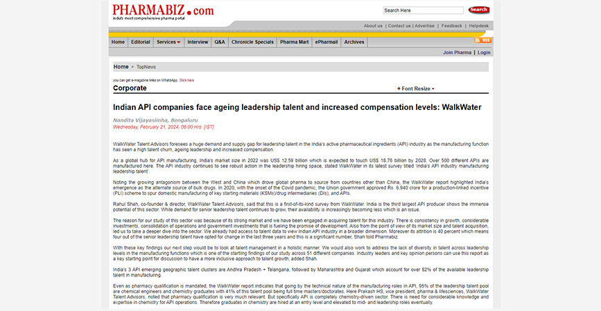 Indian-API-companies-face-ageing-leadership-talent-and-increased-compensation-levels-WalkWater