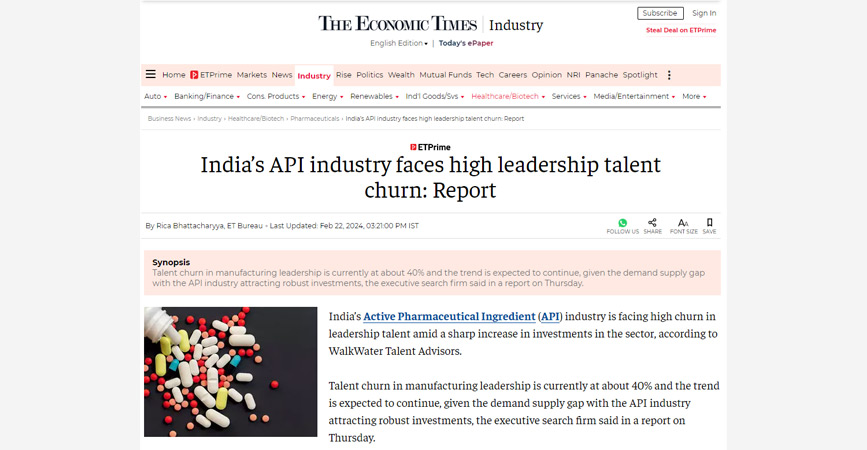 Indias-API-industry-faces-high-leadership-talent-churn-Report