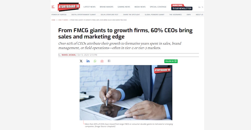 From FMCG giants to growth firms, 60% CEOs bring sales and marketing edge